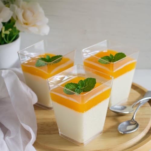 JOLLY CHEF 5 oz Plastic Dessert Cups with Lids and Spoons 50 Pack - Image 5