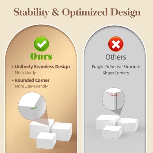 6 PCS Buffet Risers, Large Food Risers for Buffet Table, Display Stand Shelf for Party, Catering, Jewelry & Collectibles, White Acrylic Nesting Boxes for Food Display (10" 9" 8" 7" 6" 5") - Image 5