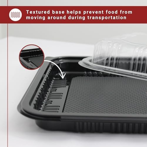 25 Pack Catering Trays with Lid – 15" Serving Trays with Lids - Reusable Serving Platter With Lid for Catering, Buffet, Picnics & Events – Party Trays With Lids (15.35 × 11.42 × 2.95 inch) - Image 4