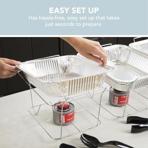 Alpha Living 12-Pack Disposable Chafing Dish Buffet Set with Fuel Cans - Image 4