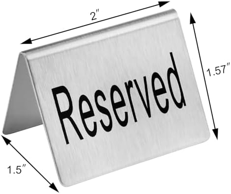 New Star Foodservice Stainless Steel Table Tent Sign, Silver, 2"x1.5", Set of 2 - Image 2