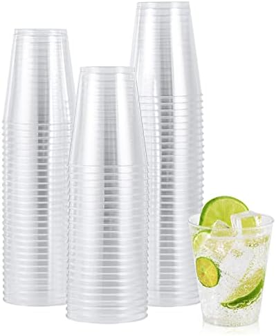 JOLLY CHEF 100 Pack 8 oz Disposable Clear Plastic Cups, Party Cups by JOLLYCHEF