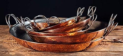Sertodo 6 Inch Hand-Hammered Copper Paella Pan | Heavy-Gauge Pure Copper Frying Pan & Skillet | Artisan Cookware for Cooking & Serving – Alicante Style