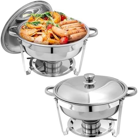 5 QT Chafing Dishes 2 PACK, Premium Stainless Steel Complete Set by Unknown