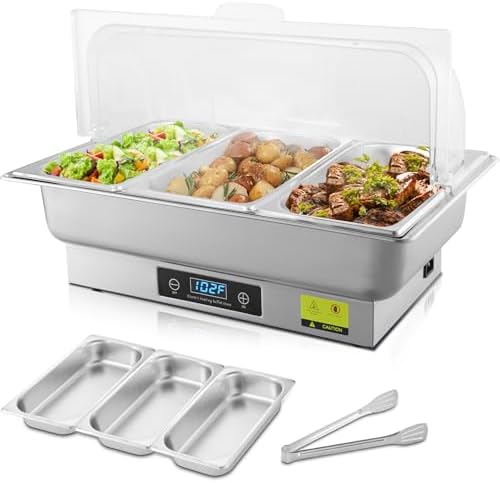 Electric Chafing Dish Buffet Server with Button Panel Control by THXSUN