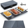 25" x 15" Food Warmers for Parties Buffet, 3-in-1 Electric Warming Trays for Buffets Party, Glass Food Warming Mat with 17 Heat Levels & 12H Timer for Family Dinners Catering by Unknown