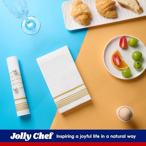 600 Gold Disposable 3 Ply Paper Dinner Napkins, Guest Hand Towels - Image 7