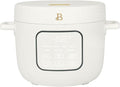 Beautiful 14-Cup Electric Rice & Grain Cooker, Ceramic Nonstick, 8 Presets, Slow Cook, Steamer Tray (White Icing)