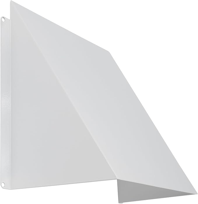 8" x 8" White Galvanized Steel Vent Cover - Duct Exhaust/Inlet Rain Deflector - Weatherproof Guard for Open Ventilation Systems - Indoor/Outdoor Vent Hood - Air Vent Grille Protection Roof