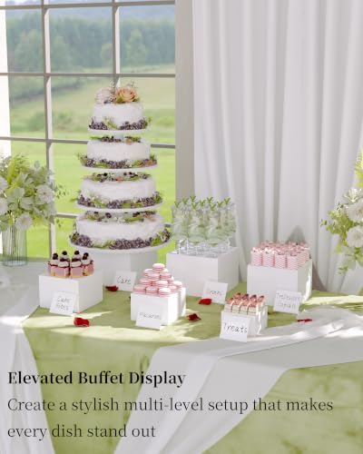 6PCS Acrylic Buffet Risers with 6 Dry Erase Signs and 2 Markers - Image 3