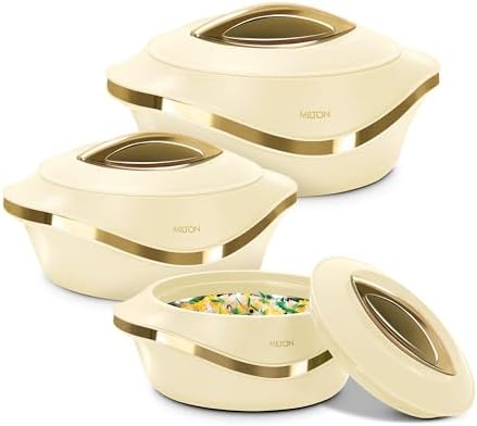 MILTON Insulated Casserole Dish with Lid 3 pc Set 2.1/1.5/1 qt. Hot Pot Food Warmer/Cooler –Thermal Soup/Salad Serving Bowl- Stainless Steel Hot Food Container–Best Gift Set for Moms –Holidays by MILTON