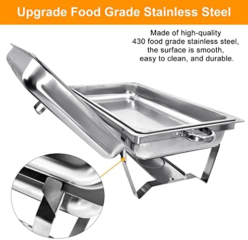 8QT Chafing Dish Buffet Set Stainless Steel Food Warmer 6 Pack - Image 4