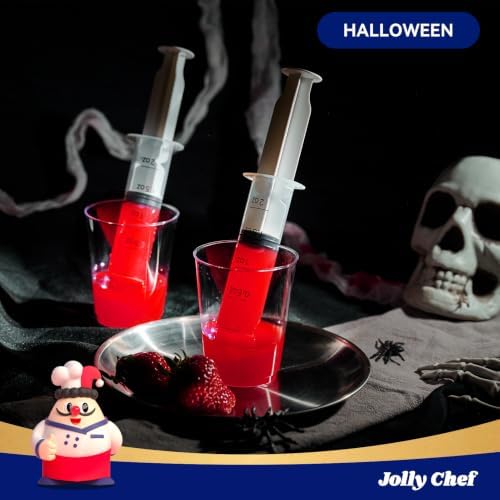 JOLLY CHEF 500 Pack 2 oz Jello Shot Syringes with Caps, Plastic Syringes - Image 4