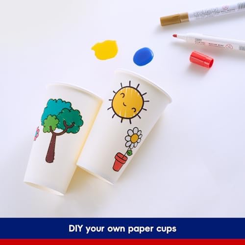JOLLY CHEF Disposable Coffee Cups and Plates, Printed Paper Plates 8in 280 Count, 16 oz Paper Cups 210 Pack Hot/Cold Beverage Cups for Water - Image 7