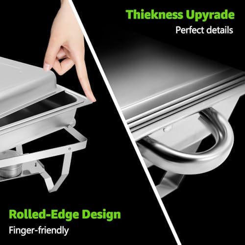 Chafing Dishes for Buffet 5 Pack, 9 QT Full Pan Stainless Steel - Image 3