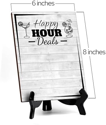 Happy Hour Deals 6x8 Dry Wipe Table Sign (6x8) Easy Installation | Restaurant & Bar | Perfect To Clearly Direct Customers & Advertise Specials | No Pen Included - Image 7