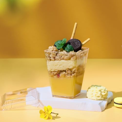 JOLLY CHEF Plastic Dessert Cups with Lids and Spoons 5 oz 100 Pack - Image 3