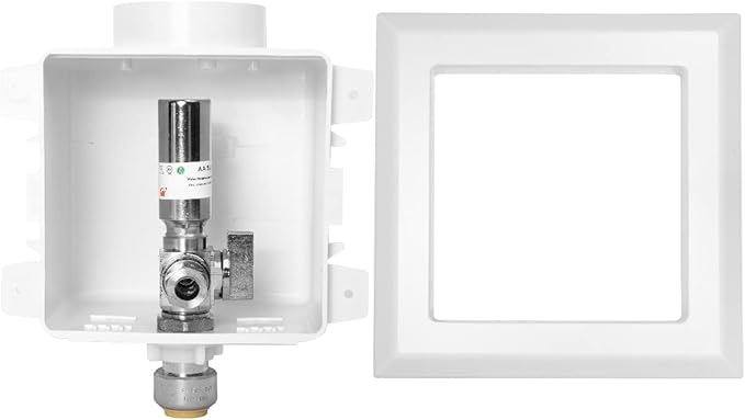 EFIELD Dishwasher Outlet Box, Push-fit Pre-Assembled,1/2-Inch Push-Fit Connection with Installed 1/4-Turn Stop Angle Valve, Stainless Steel Water Hammer Arrestor,(DW015)
