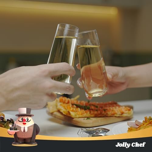 JOLLY CHEF 48 Pack 9 oz Stemless Plastic Champagne Flutes Crystal Glasses - Image 4