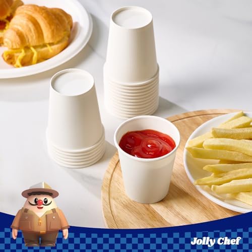 JOLLY CHEF 5 oz Paper Cups, White 500 Count Disposable Bathroom Mouthwash - Image 5