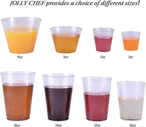 JOLLY CHEF 100 Pack 5 oz Gold Glitter Plastic Shot Glasses, Party - Image 6