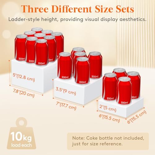 Lifewit Buffet Risers, 3 Pcs Plastic Dessert Table Display Set, Black - Image 2