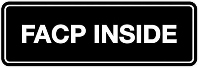 Signs ByLITA Standard FACP Inside Sign | Fire Safety Signage (Black) - Large 1 Pack