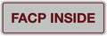 Signs ByLITA Standard FACP Inside Sign | Fire Safety Signage (Light Grey/Burgundy) - Large 1 Pack