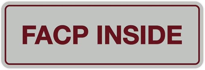 Signs ByLITA Standard FACP Inside Sign | Fire Safety Signage (Light Grey/Burgundy) - Small 1 Pack