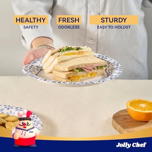 JOLLY CHEF 7 inch 150 Pack Disposable Paper Plates - Image 5