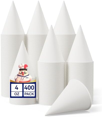 JOLLY CHEF 400 Pack Paper Snow Cone Cups 4oz by JOLLYCHEF