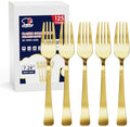 JOLLY CHEF 125 Count Gold Plastic Forks 7.28 Inch Heat Resistant by JOLLYCHEF