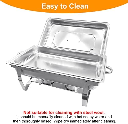 8QT Chafing Dish Buffet Set Stainless Steel Food Warmer 6 Pack - Image 5