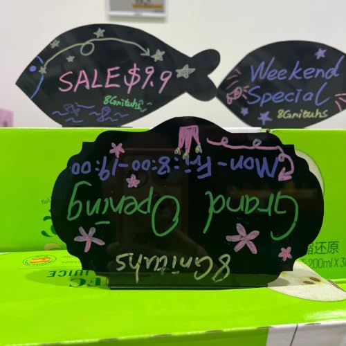 5Pcs Durable Chalkboard Signs， Display Easy to Write and Wipe Out, Clip-Less Mount for Racks, Glass Doors, and Storage Racks, Ideal for Retail Pricing, Product Signage - Image 4