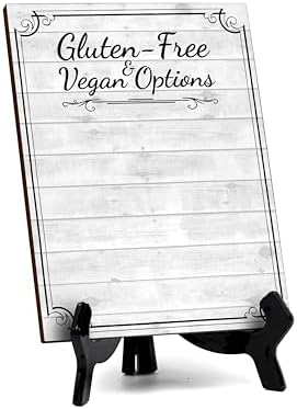 Gluten-Free & Vegan Options 6x8 Dry Wipe Table Sign Easy Installation | Restaurant & Bar | Perfect To Clearly Direct Customers & Advertise Specials | No Pen Included by SignsByLITA