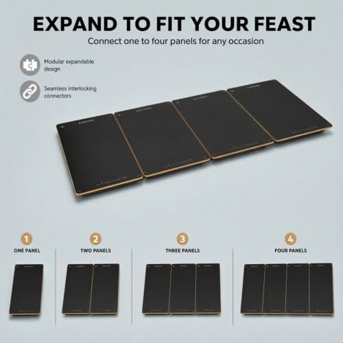 Alpha Living GW-P4 Food Warming Mat – Tempered Glass Top Warming Tray Food Warmers for Parties Buffet – 3 Heat Settings – Child Lock and Timer Functions – Anti-Slip Feet - Image 3