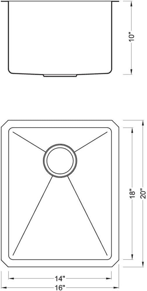 16 in. x 20 in. x 10 in. 16-Gauge Stainless Steel Undermount Single Bowl Bar Prep Kitchen Sink with Collapsible Colander Set and Strainer