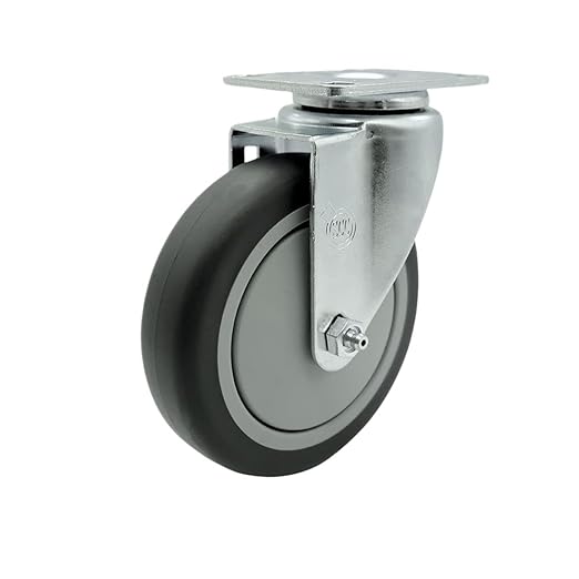 Service Caster Brand Replacement Caster for Uline Caster H-7447S - Stainless Steel Swivel Top Plate Caster with 5 Inch Thermoplastic Rubber Wheel - Fits Carts and Platform Trucks H-6826
