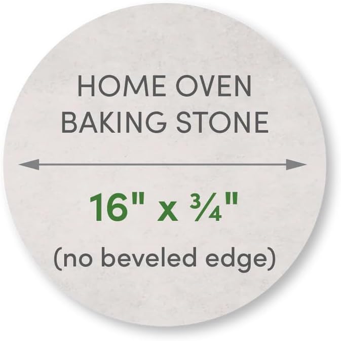FibraMent-D Premium 16" x 3/4" Round Pizza Stone, Perfect for Home Ovens Bread, Pastries- Commercial Grade Delivering Superior Heat Retention and Even Cooking - Ranked 'BEST OVERALL PIZZA STONE'
