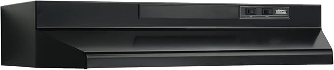Broan-NuTone F402423 Exhaust Fan for Under Cabinet Two-Speed Four-Way Convertible Range Hood Insert with Light, 24-Inch, Black