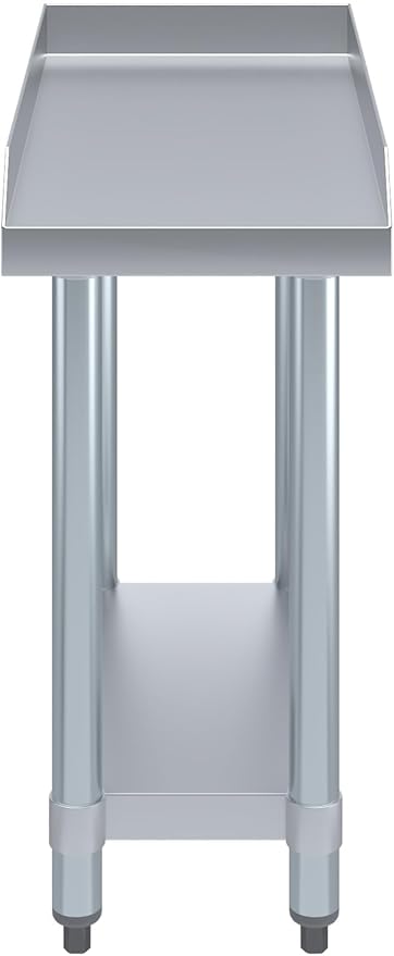 Stainless Steel Equipment Stand with Undershelf + Casters, Heavy Duty, Commercial Grade, NSF Certified (24" Width x 12" Length)