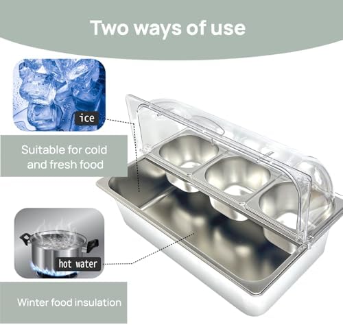 6-Pan Cold Food Serving Tray, Countertop Buffet Display Container - Image 4