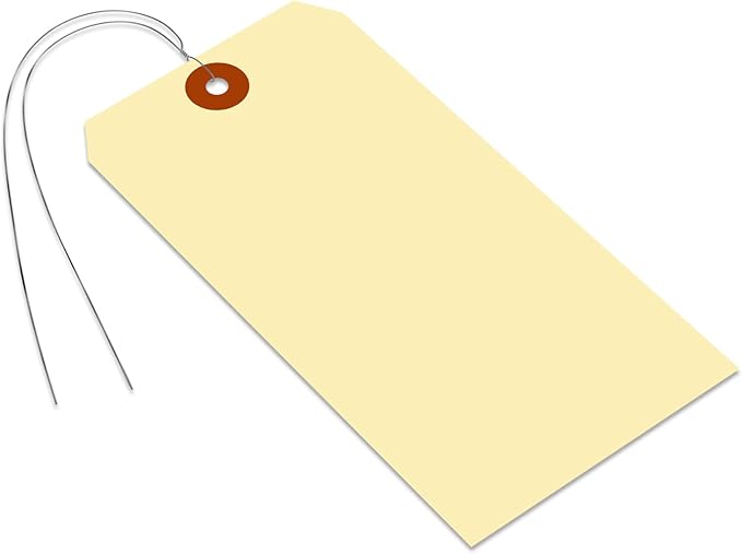 SmartSign Blank Manila Shipping Labels, Size-8, Pack of 1000, 13pt Thick Cardstock, 6 1/4" x 3 1/8" Paper Hang Tags with Reinforced Fiber Patch