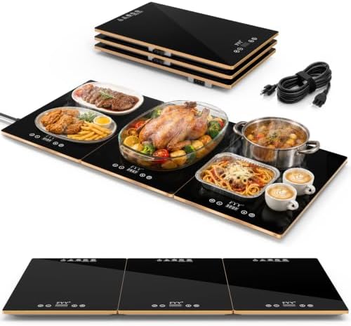 FYY Electric Warming Tray - 3-Panel Food Warmers for Parties Buffet Black by FYY