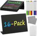 Mini Chalkboard Signs for Food Display, 16 Pack 4"x3" Buffet Food Labels with Liquid Chalk Markers, Reusable Small Chalkboard Table Signs for Wedding, Party, Bakery, Buffet (16, Black L-shaped) by CYDDUP