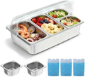 Countertop Food Serving Display Container, Cold Food Buffet Server, Salad Bar Buffet Station for Home & Cold Serving Trays for Parties, Restaurant or Kitchen(6 Pans 2 Sizes) by Unknown