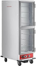 Commercial Insulated Heated Holding Cabinet, Full Size 36-Pan, Clear Dutch Doors, LED Display, 120V 1575W, 67.5x22.7x33.1 Inches, Silver Aluminum