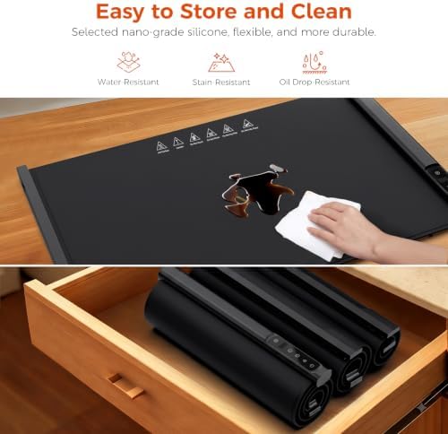 3-in-1 Expandable Warming Mat for Food, 7 Temp & 6H Timer, 54" x 16", Black - Image 7