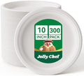 Compostable Heavy Duty 10 Inch 300 Pack Disposable Eco-Friendly Paper Plate by JOLLYCHEF