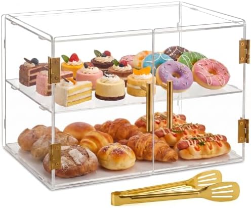 2 Tiers Countertop Bakery Display Case by CityjoyMakeYourLifeEasily